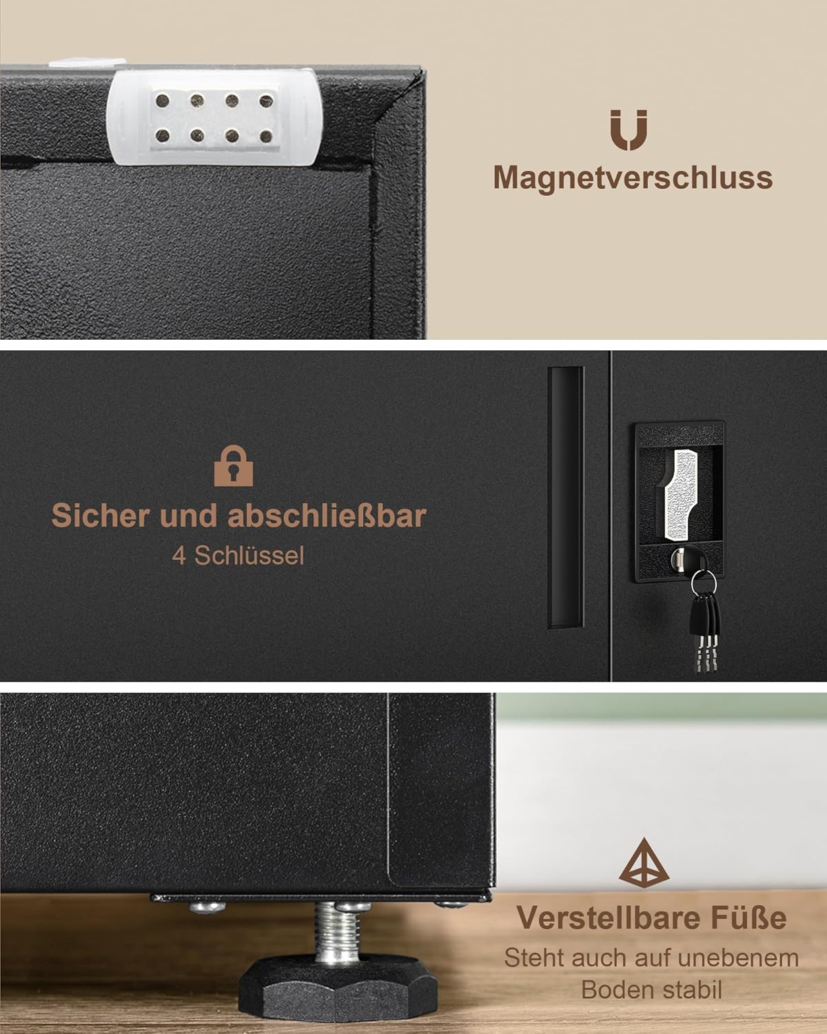 Stahlschrank Messeschrank Wertschrank Aktenschrank Aufbewahrungsschrank 5 Ebene Schloss abschließbar – 5