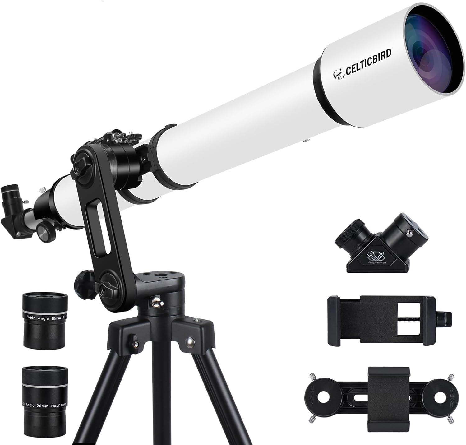 Refraktor Astronomieteleskop Teleskop 1000 mm Brennweite und 90 mm Öffnung hochpräzise Einstellung