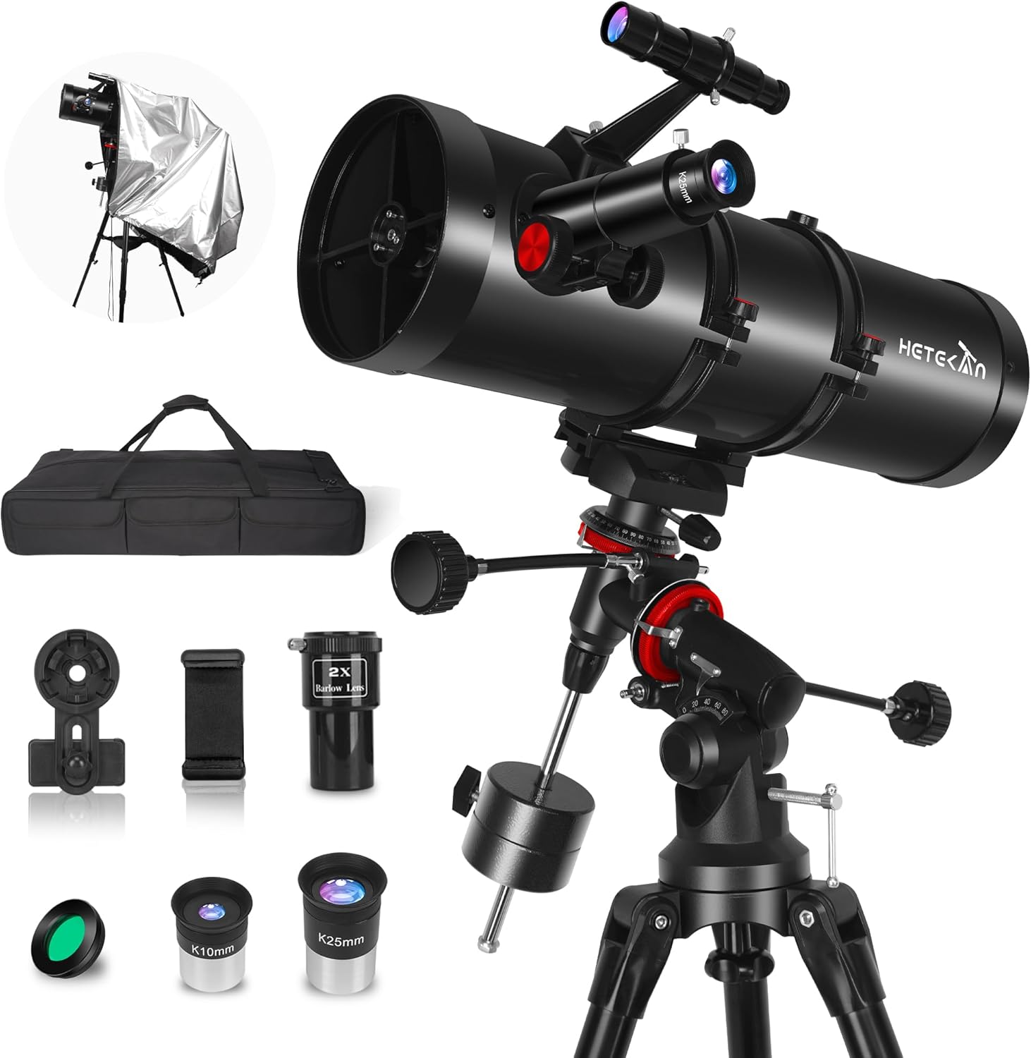 Spiegelteleskop 150 EQ Teleskop Astronomie professionell Äquatorialmontierung Handyhalterung