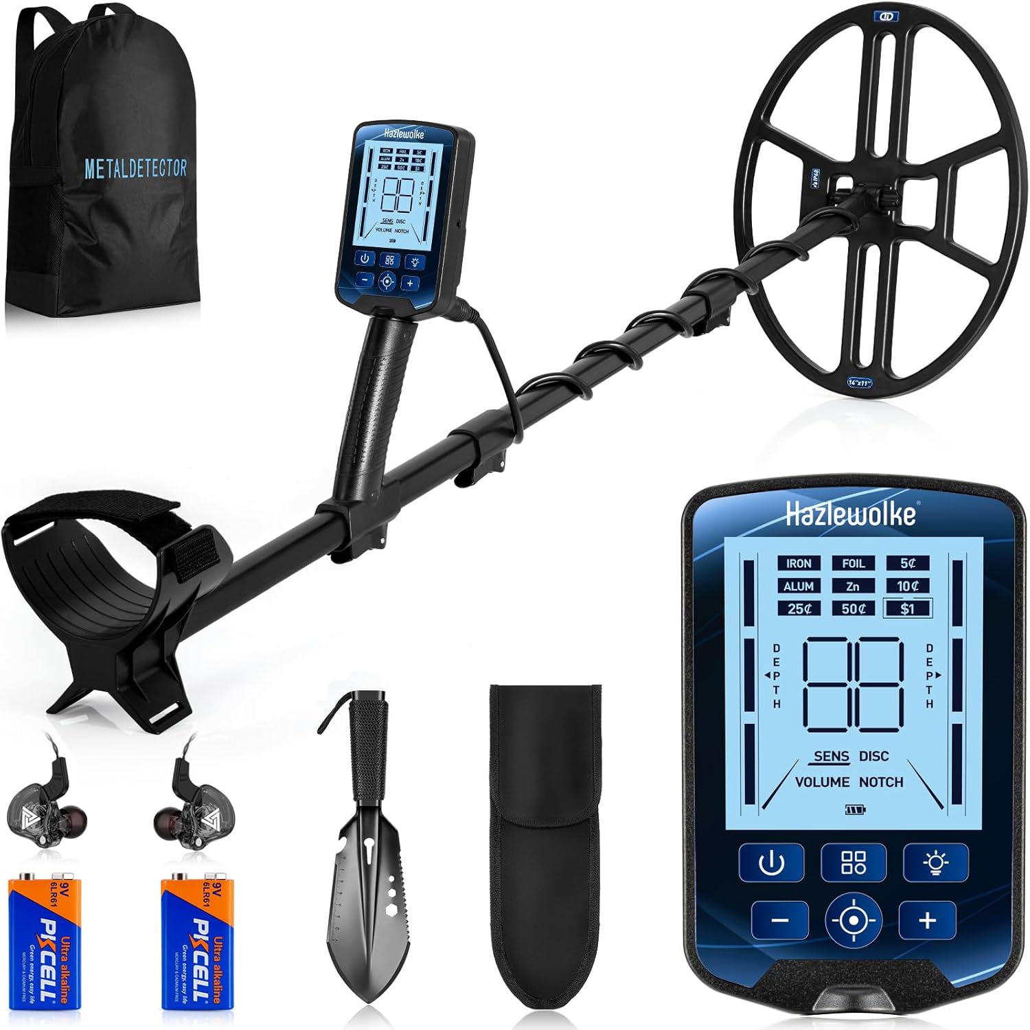 Detektor Metalldetektor Professional 14“ Metallsucher wasserdichter & breiter Scanbereich DD-Suche