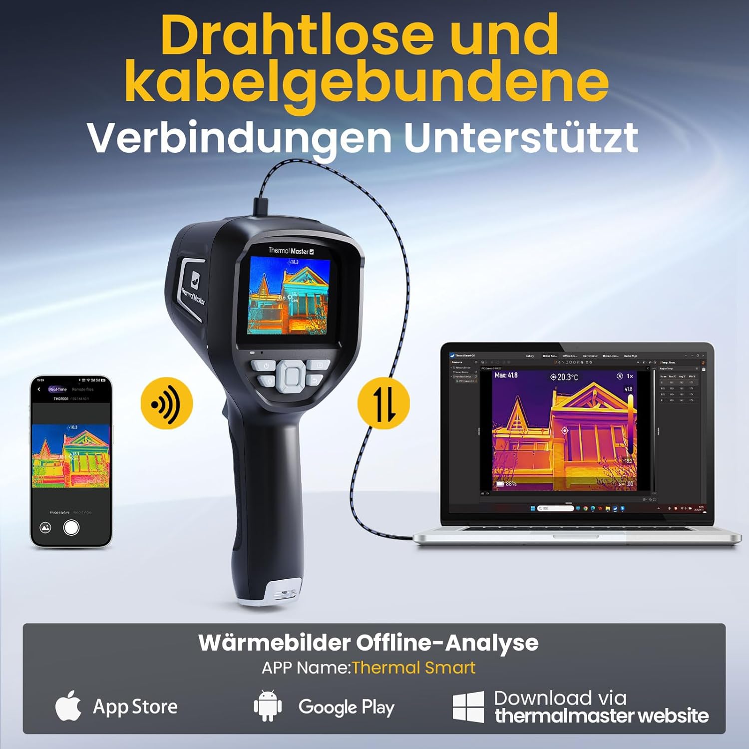 Profi-Wärmebildkamera Infrarotkamera Wärmekamera Thermokamera Infrarotwärmekamera Infrarotwärmebild – Thumbnail 7