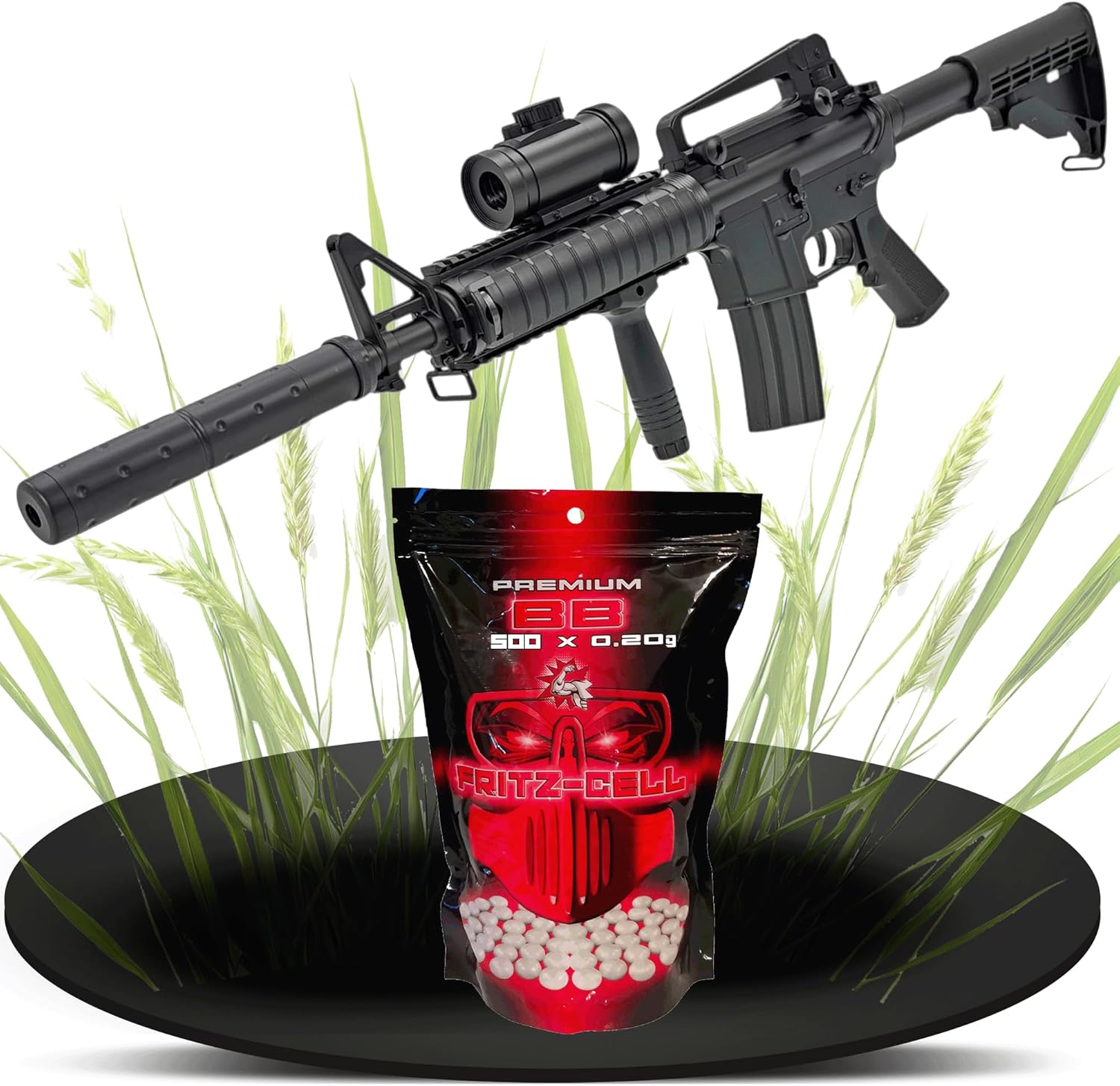 Gewehr Elektrische Softair Waffe Pistole 0,5 Joule 6 mm inkl. 500 Premium BB’s 0,20 g Munition