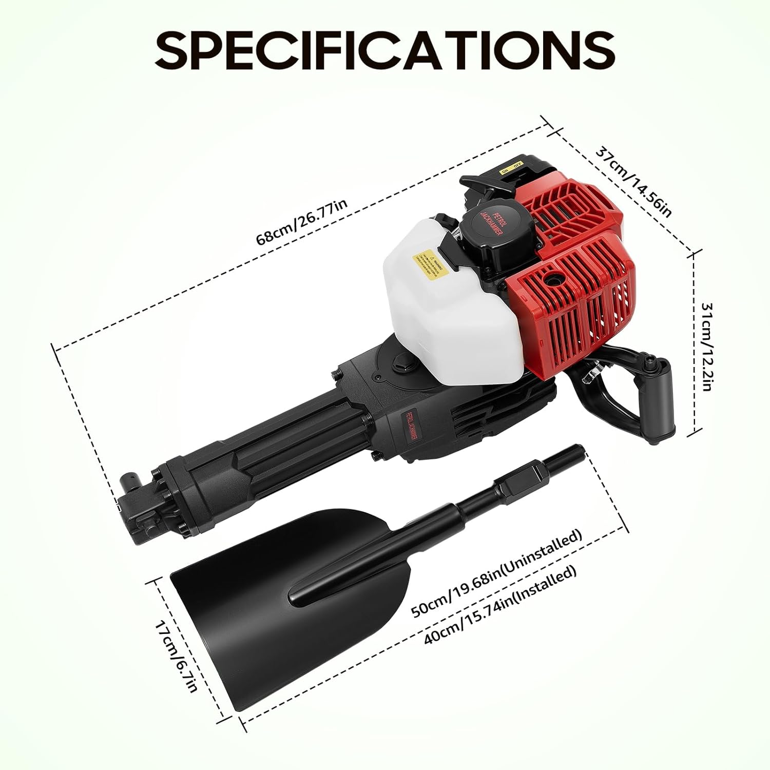Baumpflanzschaufel Gartenbaumgräber 52CC Gartenfräse Pressluftschaufel elektrische Schaufel 2-Takt – 2