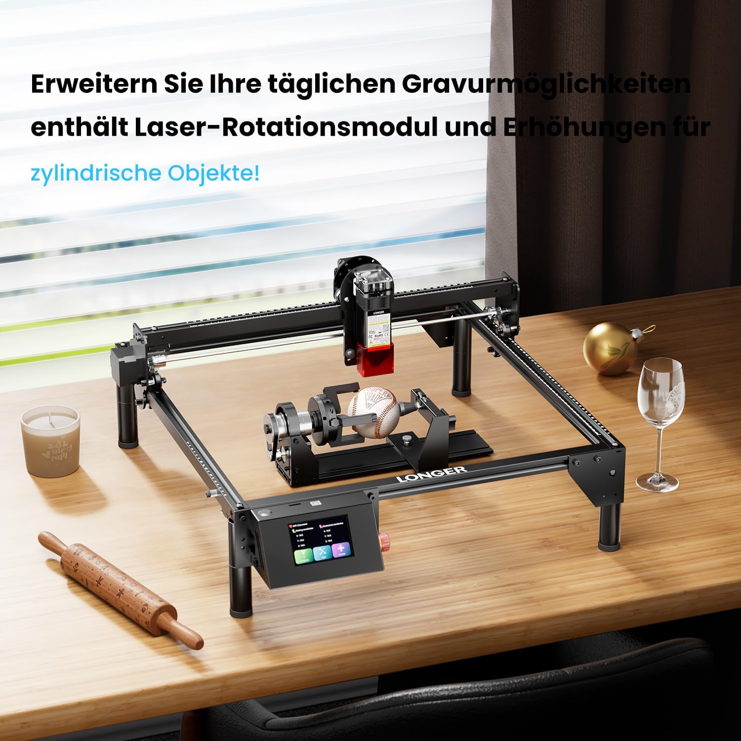 Lasergravierer Laserschneider Graviergerät 10 W Metall Glas Holz Arbeitsbereich 400 × 400 mm – 5