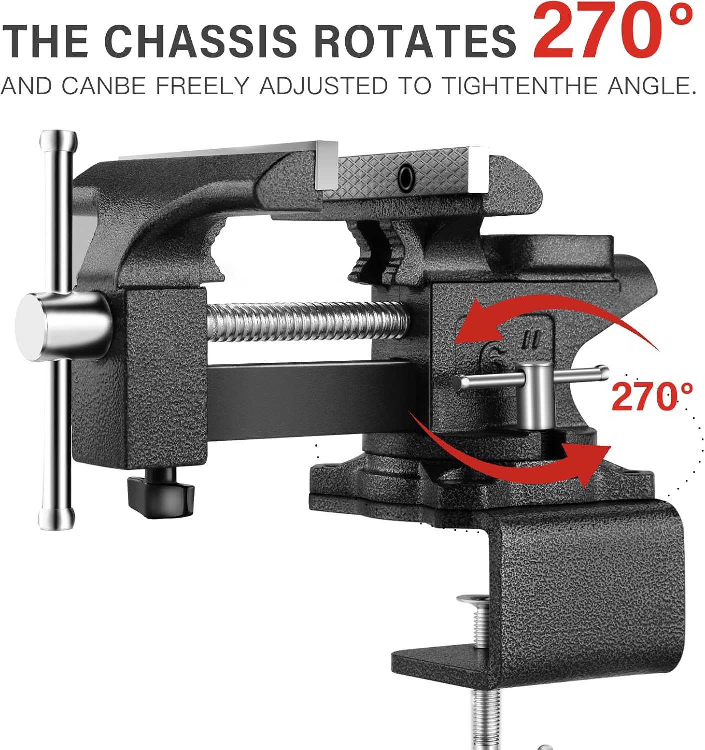 Schraubstock Tischraubstock Schraubzwinge 150 mm drehbar 270° Werkbank maximale Öffnung 115 mm – Thumbnail 7