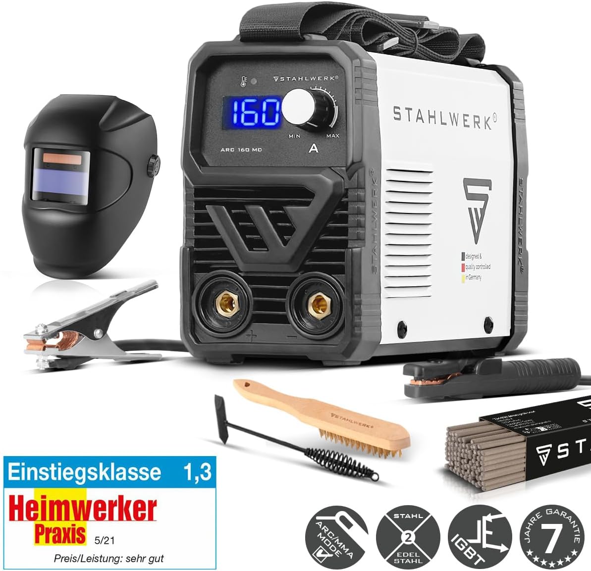 Elektroden-Schweißgerät Schweißer Schweißgerät DC WIG ARC 160 MD – MMA E-Hand bis 160 A flexibel – 3