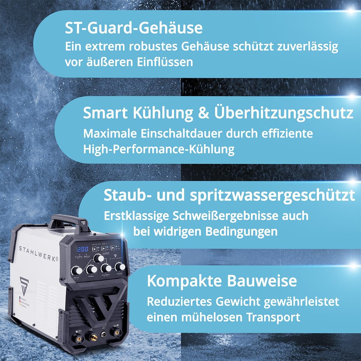 Schweißmaschine Schweißgerät 2-in-1 Kombi Profi-Schweißgerät AC/DC WIG 200 ST WIG & MMA (E-Hand/ARC) – Thumbnail 6