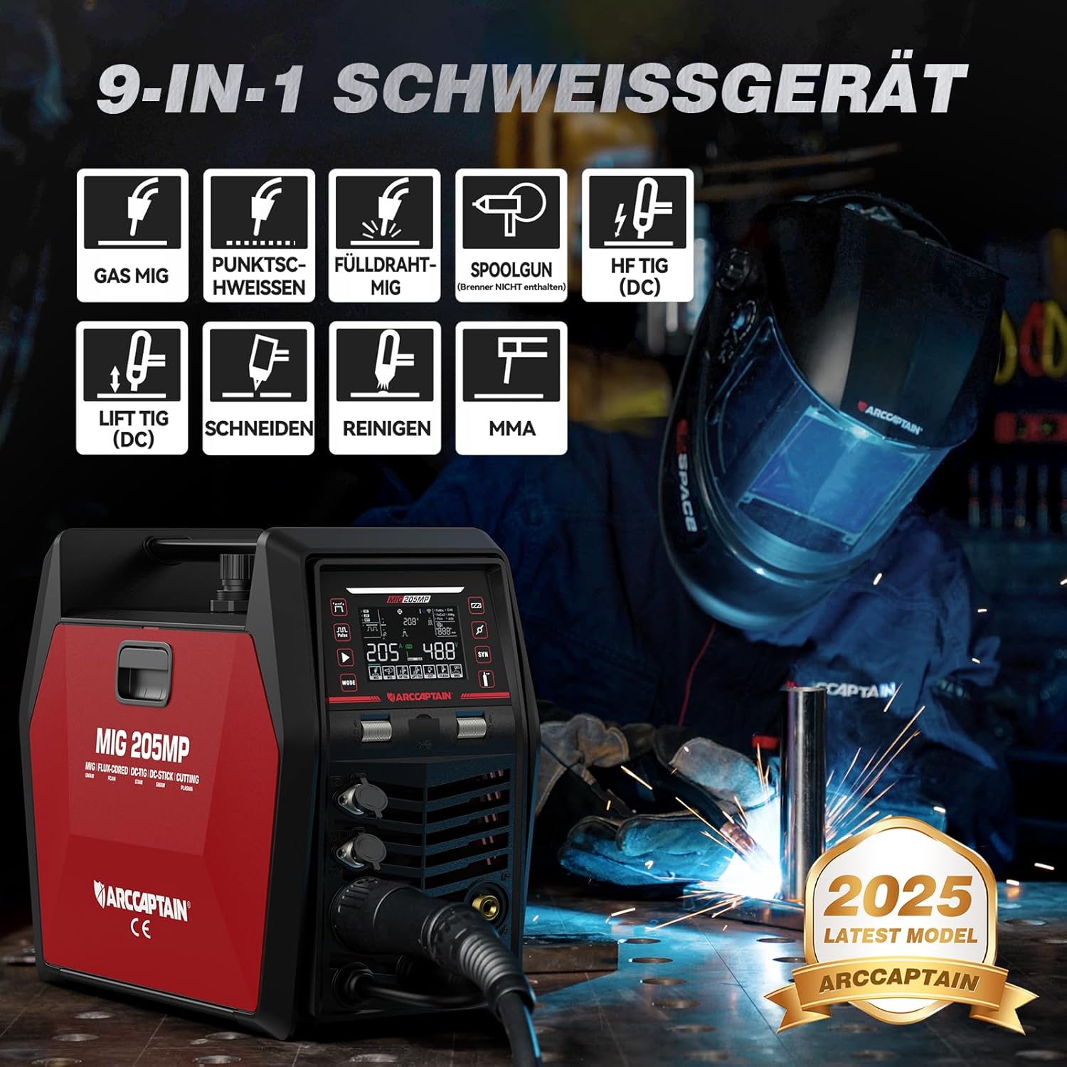 MIG-Schweißgerät Mehrprozess-Schweißgerät Schweißgerät 9 in 1 iControl App‑Steuerung Plasmaschneider – 2