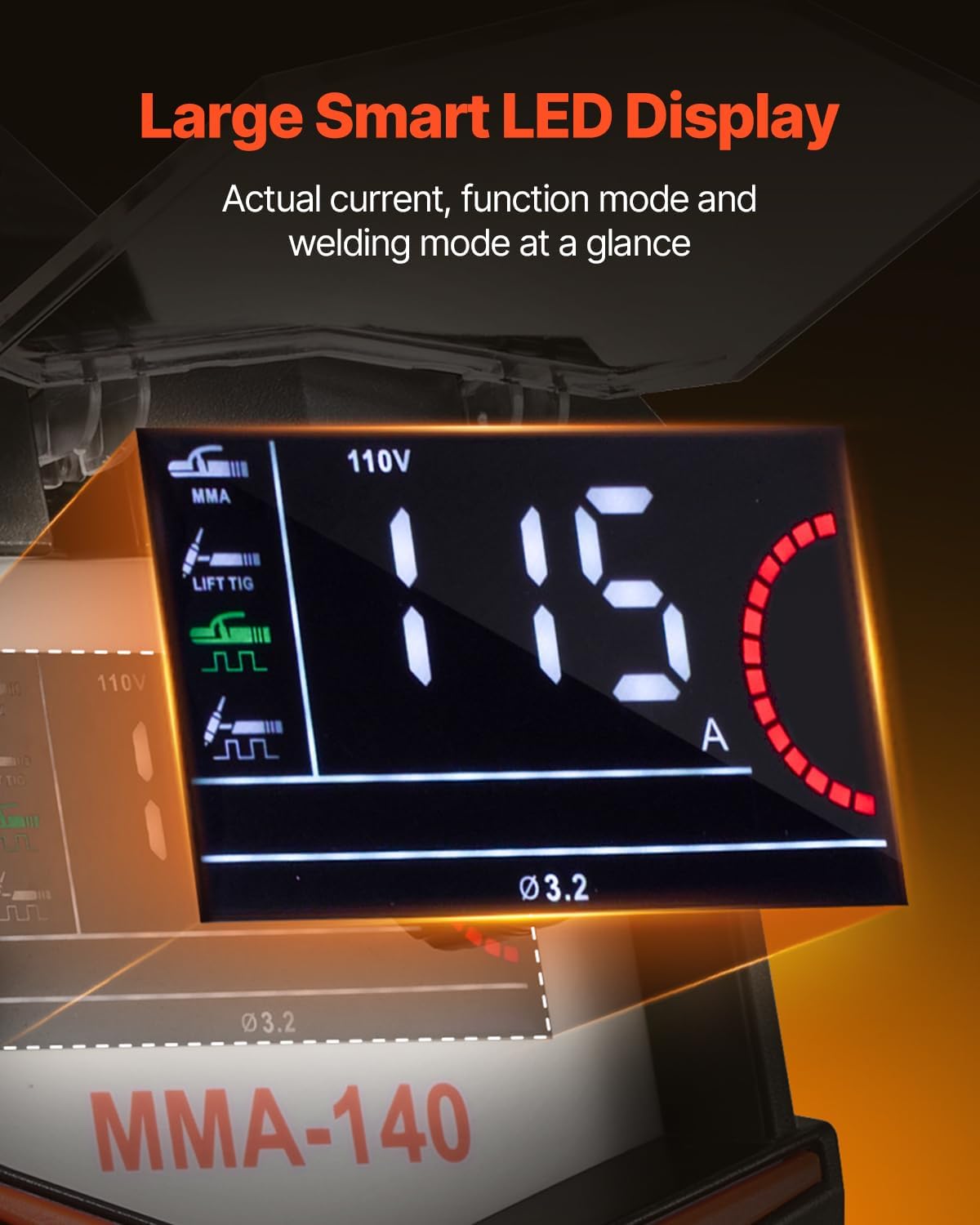 WIG-Schweißgerät Elektroschweißgerät Multifunktionsschweißgerät 4-in-1-Schweißer großes LED-Display – 5