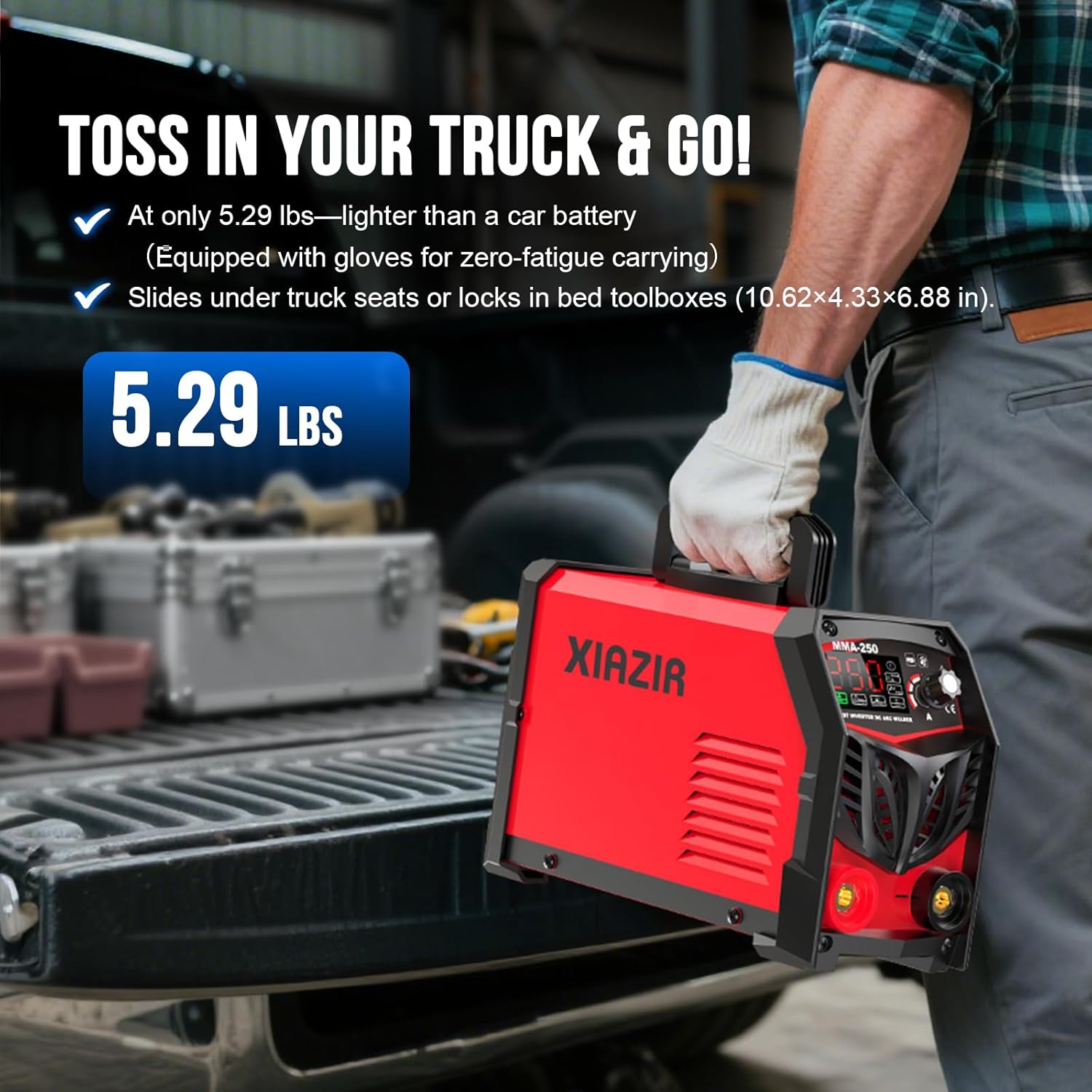 Elektroden Schweißgerät 250 A 220V ARC Stick Welder mit LED-Display tragbarer IGBT Inverter Hotstart – Thumbnail 7