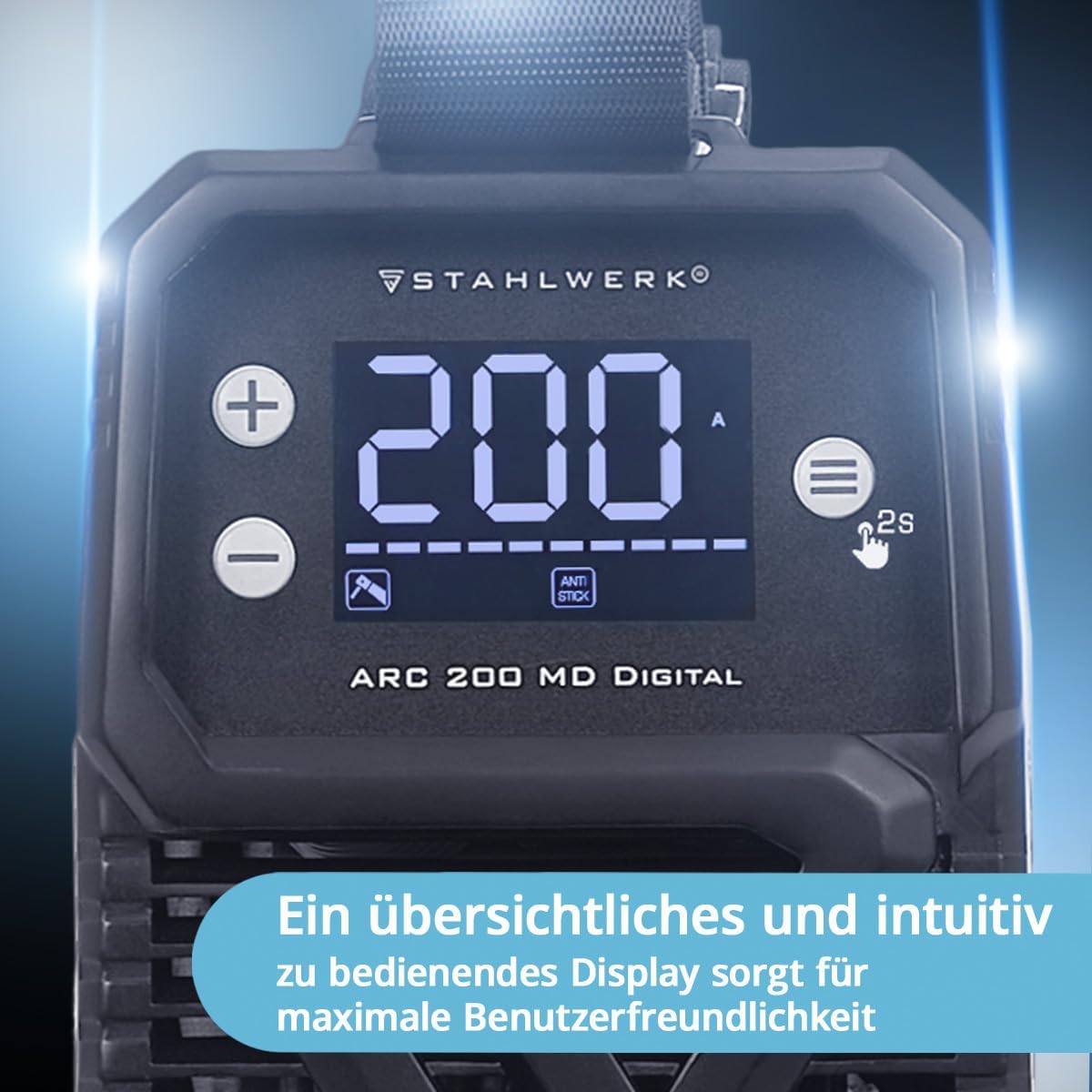 Digital Elektroden-Schweißgerät 200 A Vollausstattung MMA/E-Hand & Lift-TIG (DC) möglich flexibel – Thumbnail 8