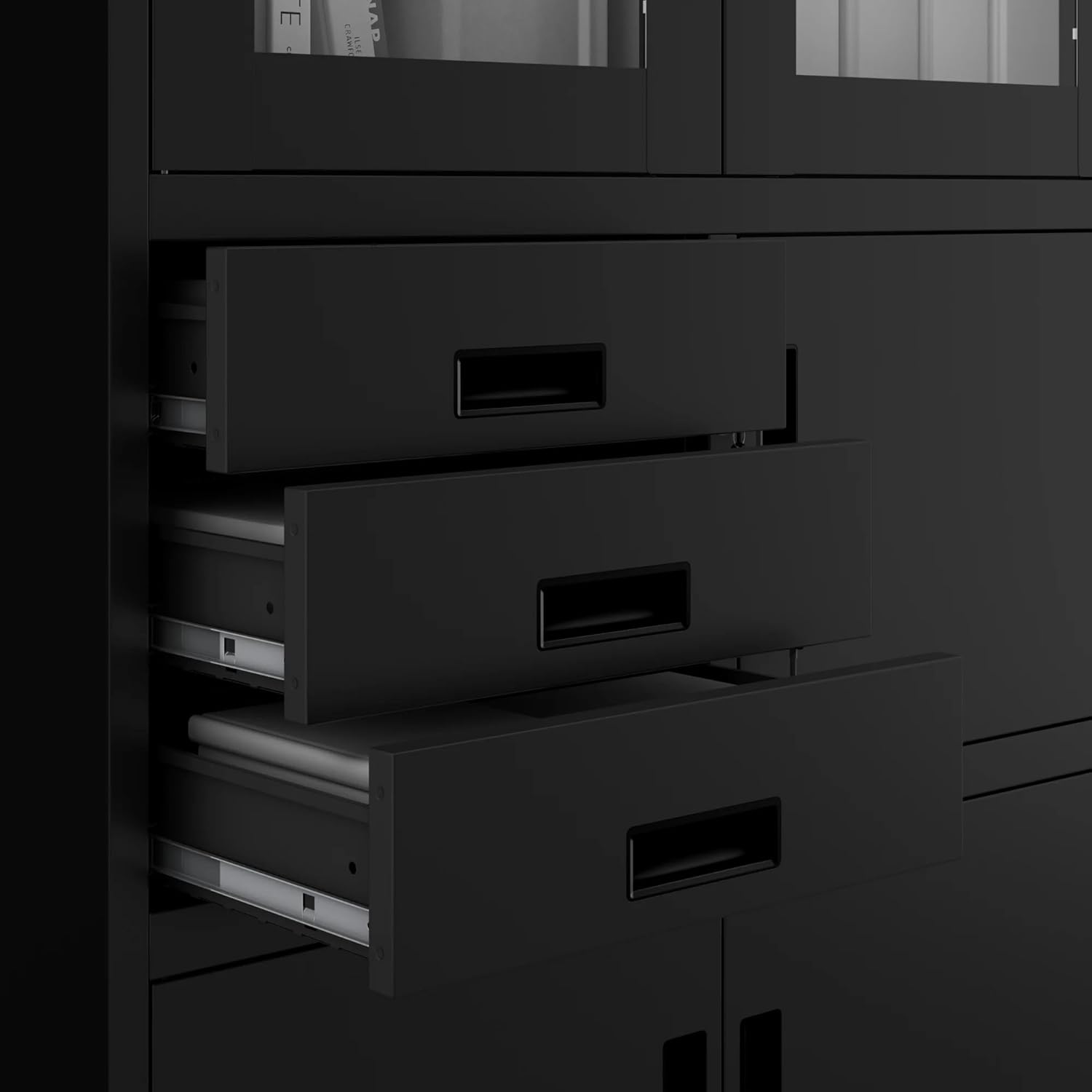 Wertschrank Tresor Metallschrank Tresor Safe Geheimfach Flügeltüren Schubladen Pulverbeschichtung – 5