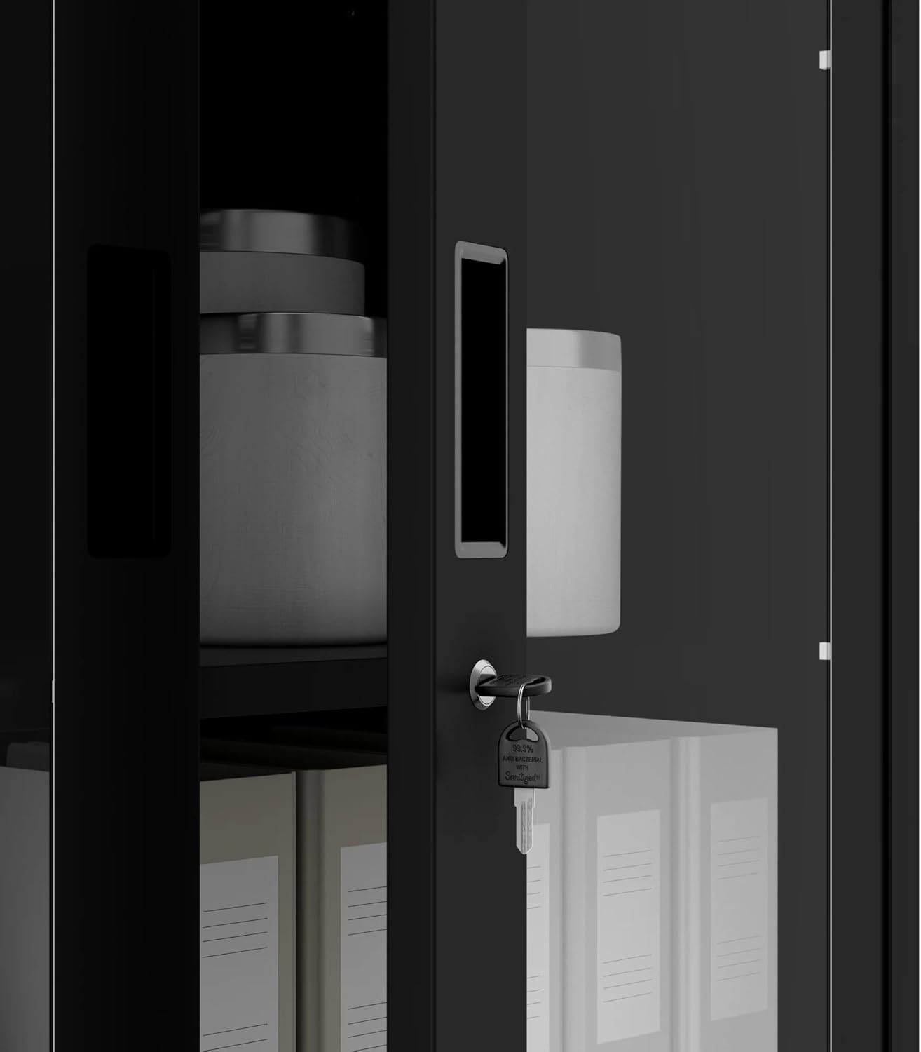 Wertschrank Tresor Metallschrank Tresor Safe Geheimfach Flügeltüren Schubladen Pulverbeschichtung – Thumbnail 7