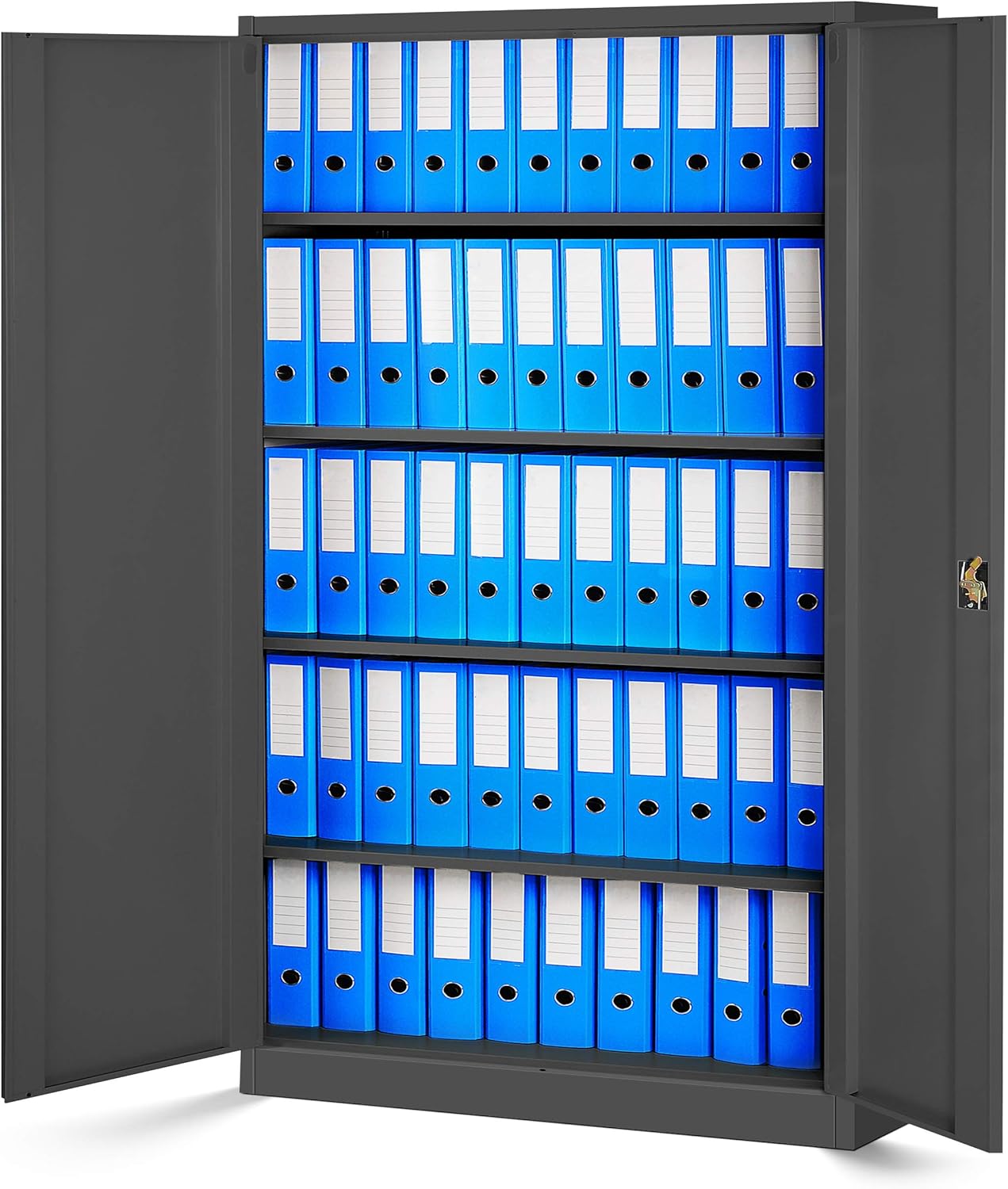 Metallschrank XXL Aktenschrank Stahlschrank Büroschrank Flügeltüren Pulverbeschichtung 185 x 115 cm  – 5
