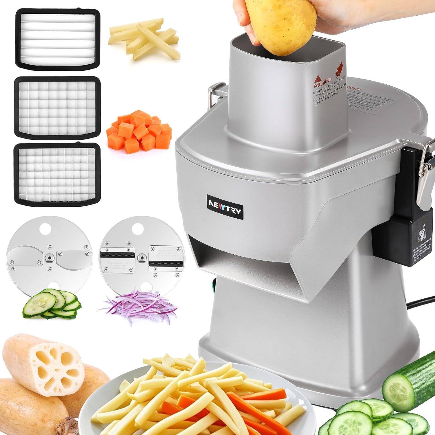 Gemüseschneider elektrisch gewerblich würfeln zerkleinern Pommes Frites schneiden Klinge austauschen