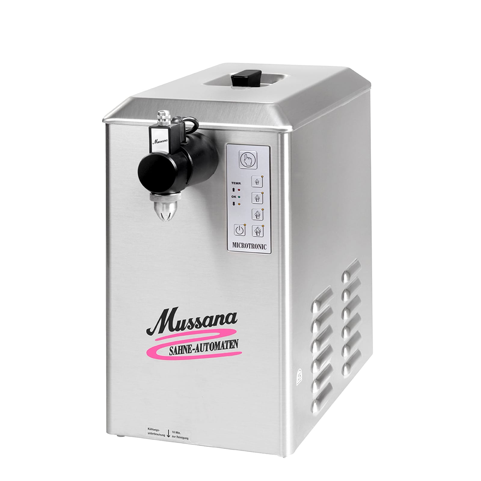 Sahneautomat 6 Liter mit Kühlung  500 Watt Sahnemaschine 230 Volt Profigerät Gastronomie 90 L/h