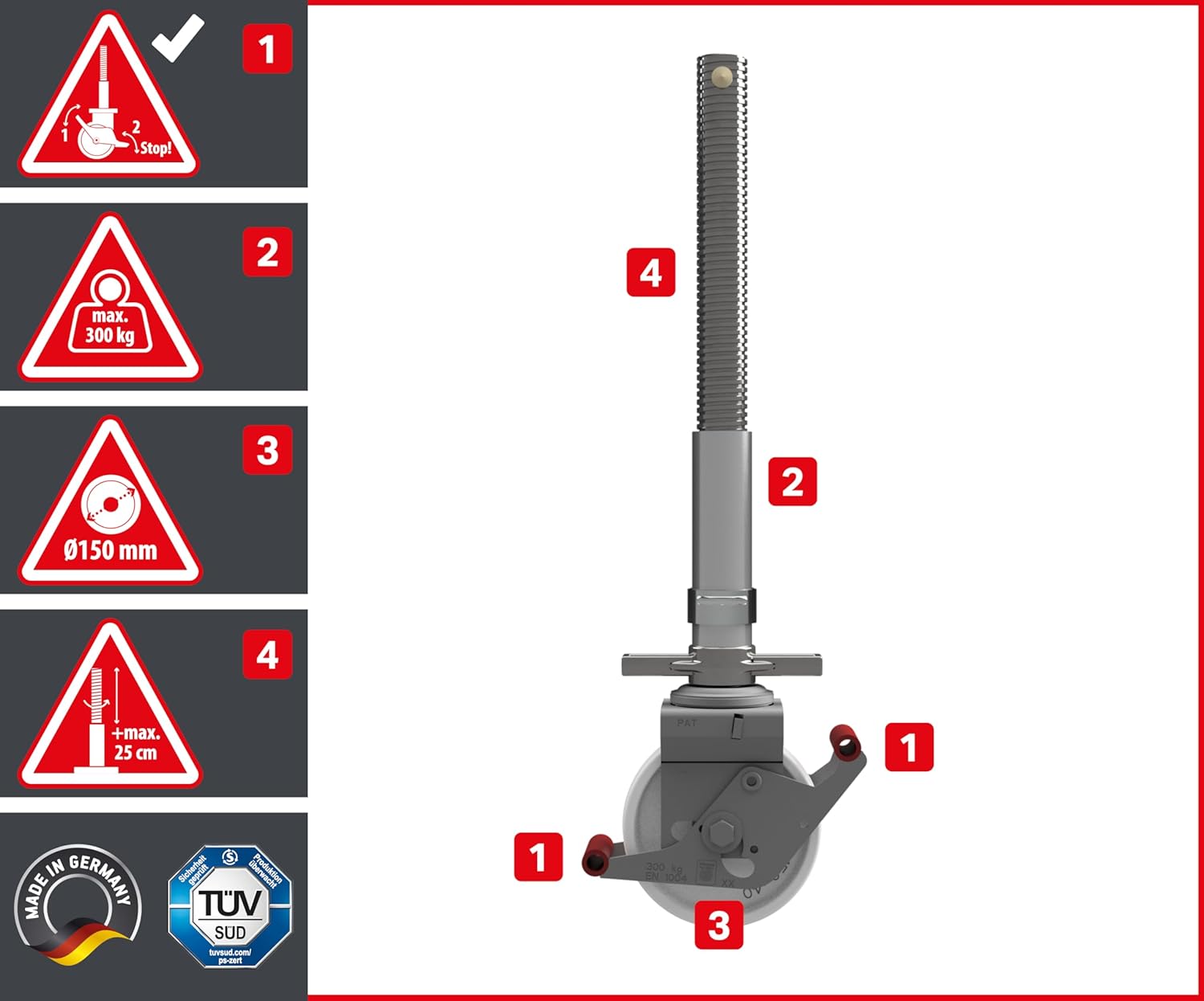 Alugerüst Rollgerüst Arbeitsbühne 5,7 m² Fläche Arbeitshöhe 10 m faltbares Raumgerüst Rollbock Alu – 4