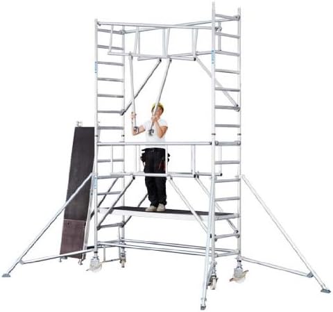 Handwerkergerüst Fahrgerüst Plattform 1,80 x 0,60 m Arbeitshöhe 9,25 m Rollgerüst Malergerüst – 4
