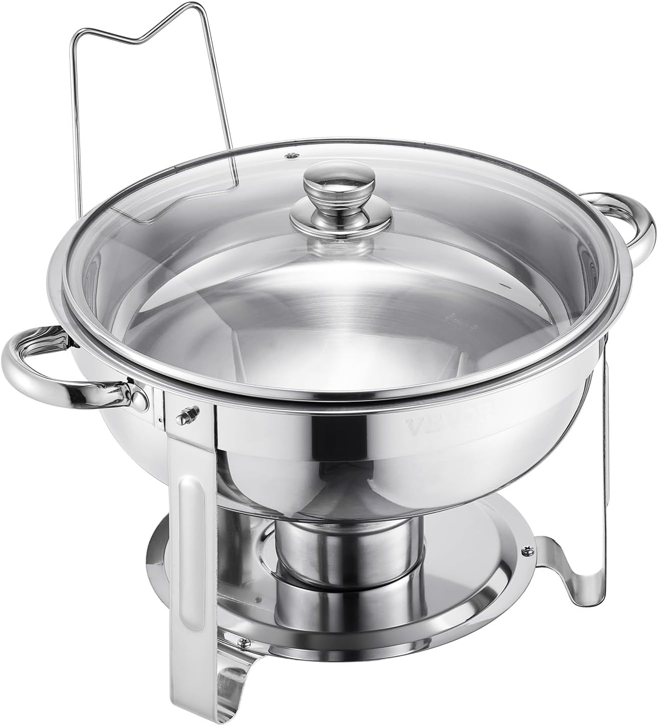 Chafing Dish Buffet Speisenwärmer 4 x 4,7 Liter Behälter runder Catering-Wärmespender Buffetwärmer – Thumbnail 9