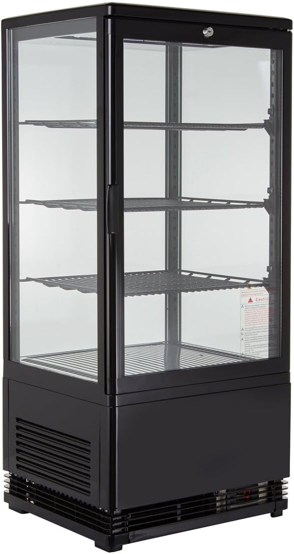 Gastro Kühlvitrine 78 Liter Buffet Vitrine +2 °C bis +6 °C mit LED schwarz  Kühltheke mit Glastür &  – Thumbnail 7