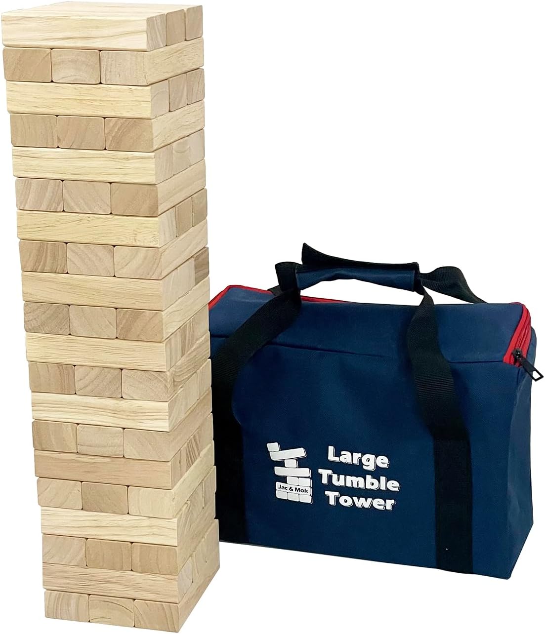 Wackelturm Tumble Tower Holzklötze Spiel Stapelturm Holz Toppling Blocks Spielzeug mit Tragetasche 6