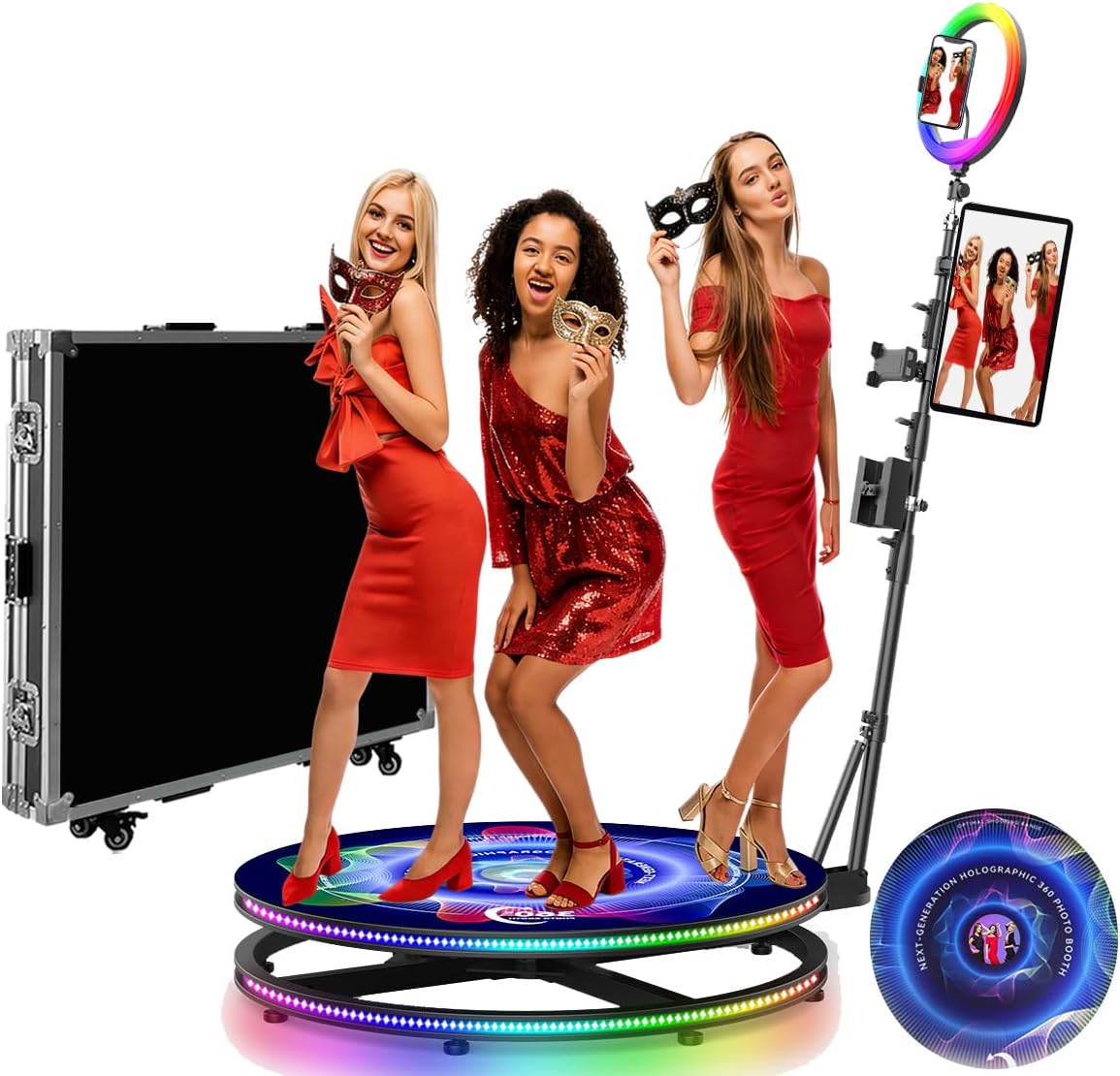 Foto-Drehteller 360°-Fotokabine mit holografischem Display KI-Sprach-App-Fernbedienung automatisch – 2