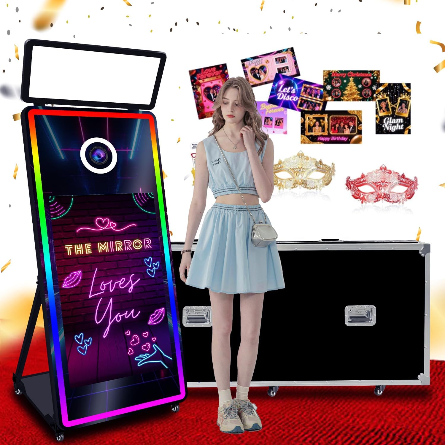 Magic Mirror Photobooth 65 Zoll mit 43 Zoll Touchscreen Foto Spiegel Machine Selfie Spiegel Fotoboot – 2