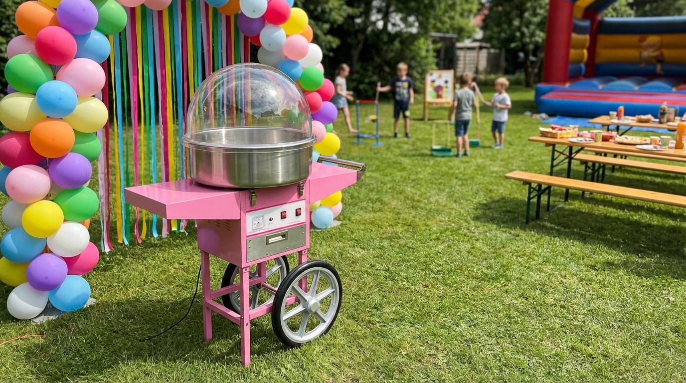 Nostalgische Zuckerwattemaschine mieten – Inklusive Wagen & Schutzhaube – 3