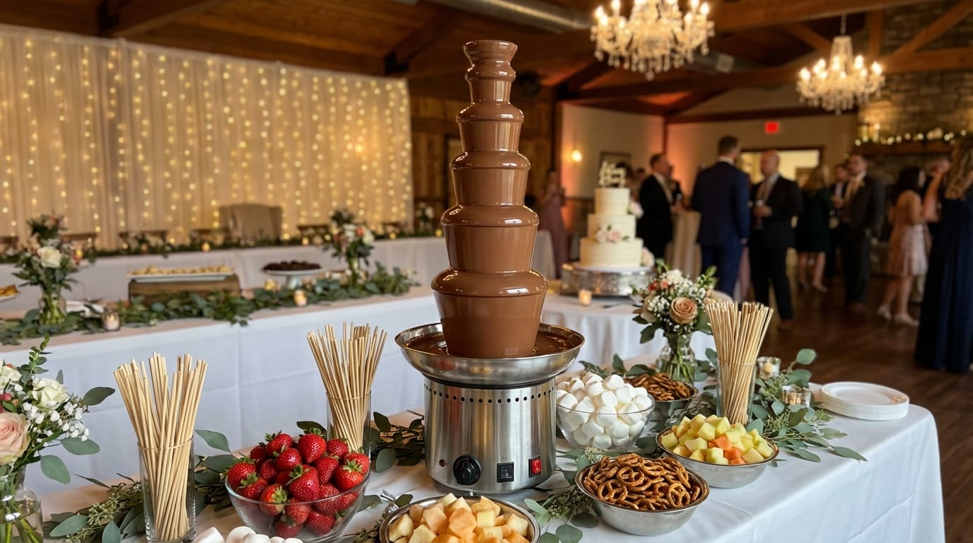 XXL Schokoladenbrunnen mieten (82 cm) – 6 Etagen Schokobrunnen für Hochzeit & Event – 2