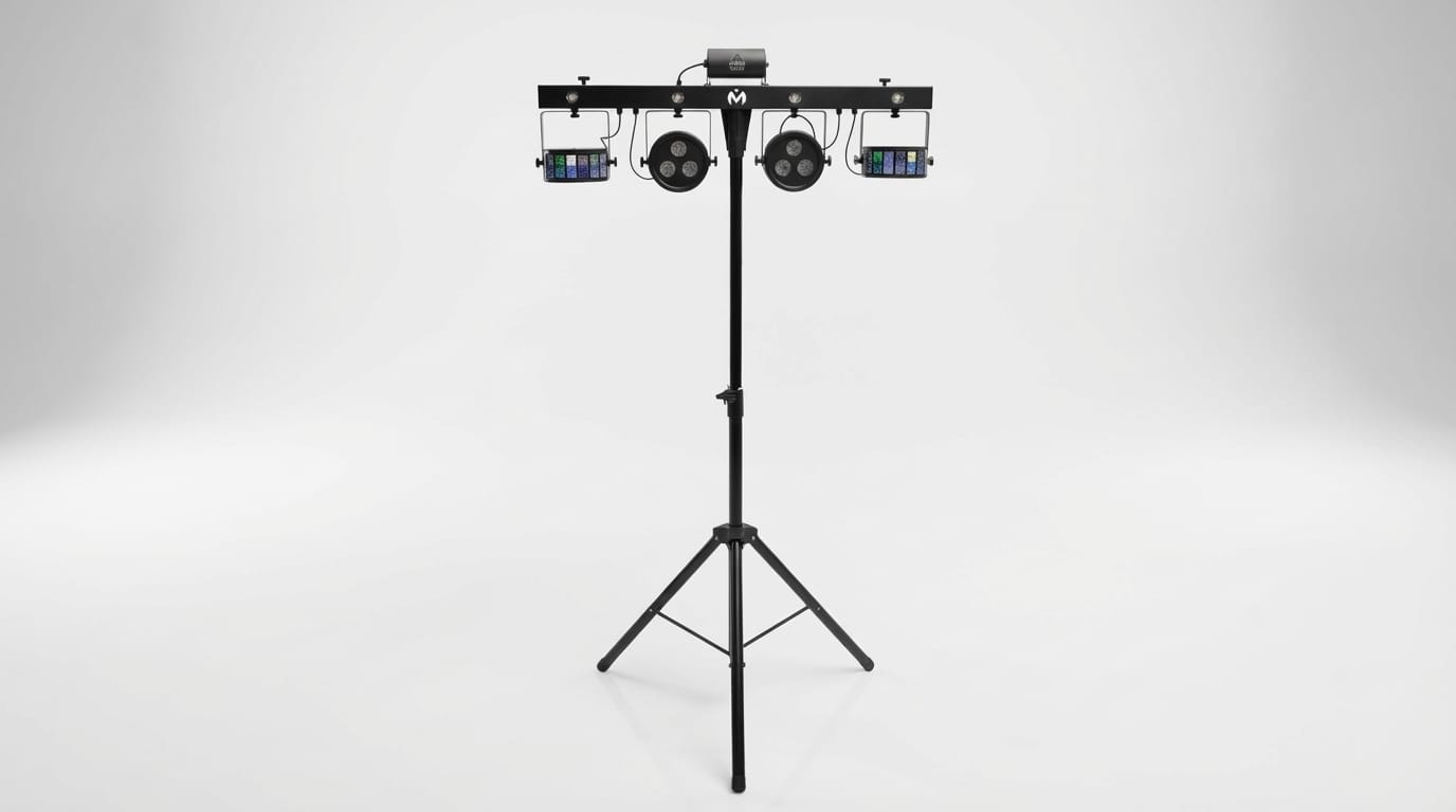 Partylicht-Komplettsystem mit 4 Scheinwerfern & Sound-Steuerung, Stativ & Musiksteuerung – 2