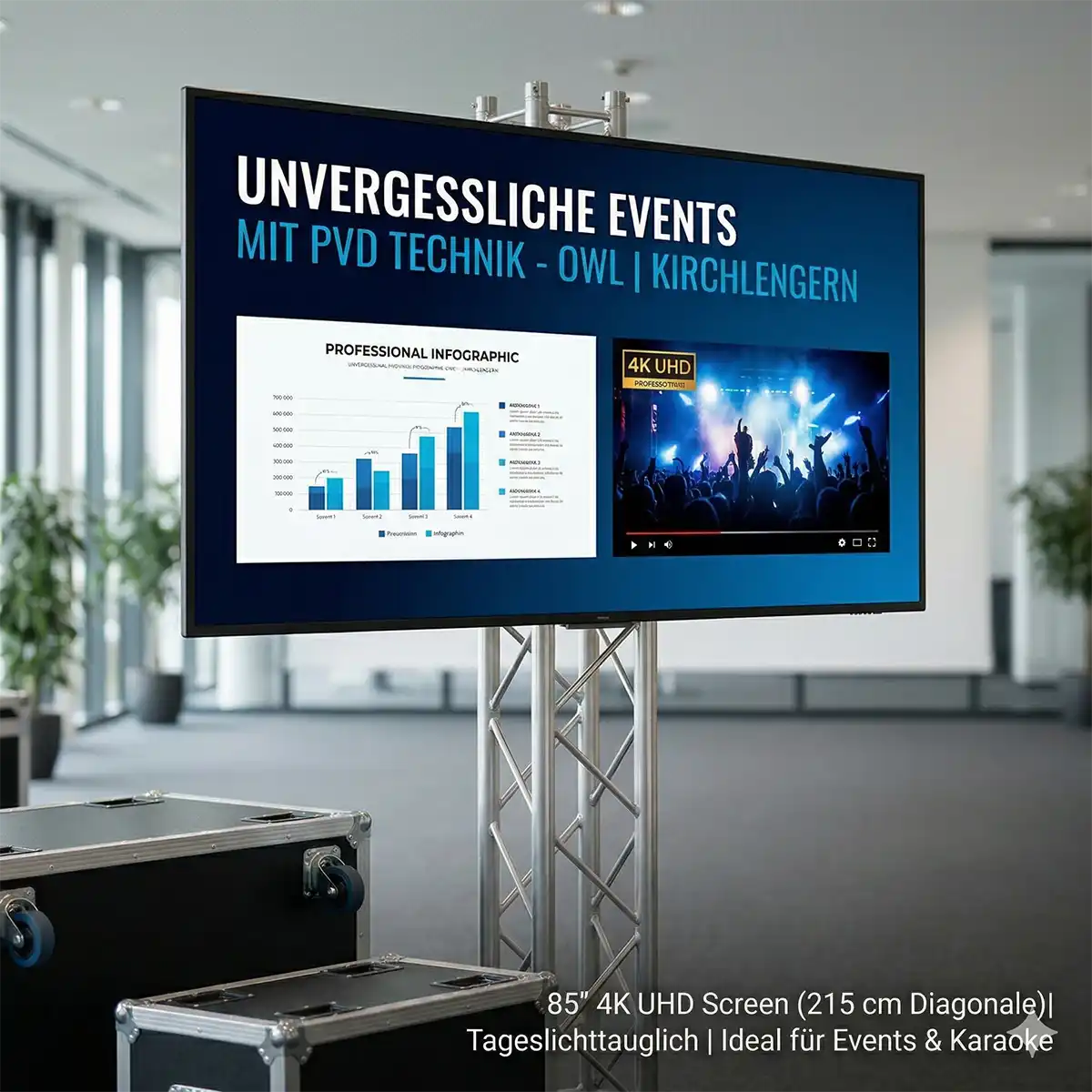 85" 4K Display | UHD Bildschirm | Riesige 215 cm Diagonale
