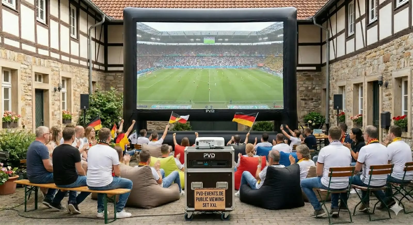 Public Viewing Set XL | Große Leinwand & Beamer | Event-Paket