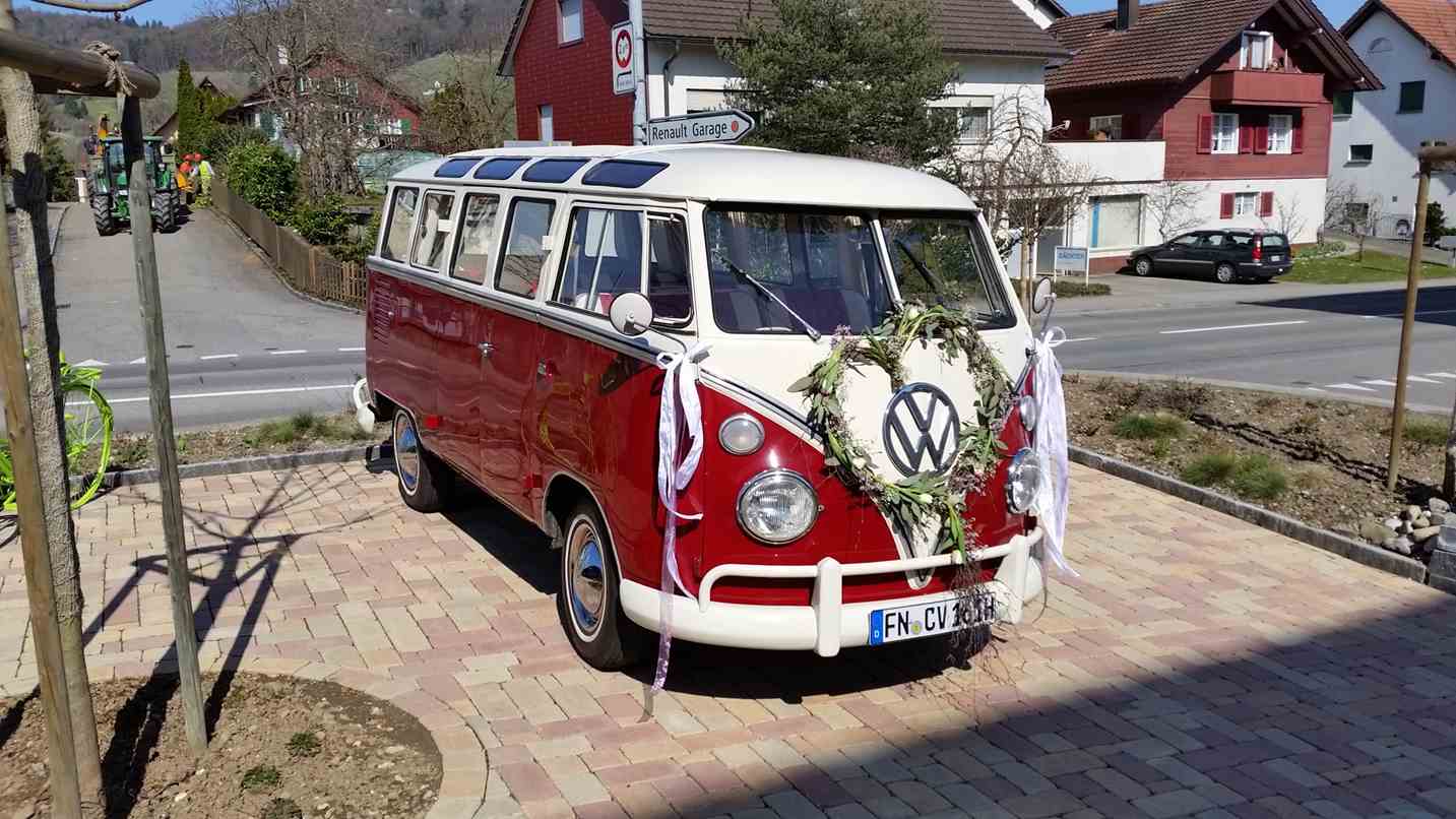 VW T1 Bulli Hochzeit Brautauto zum selber fahren